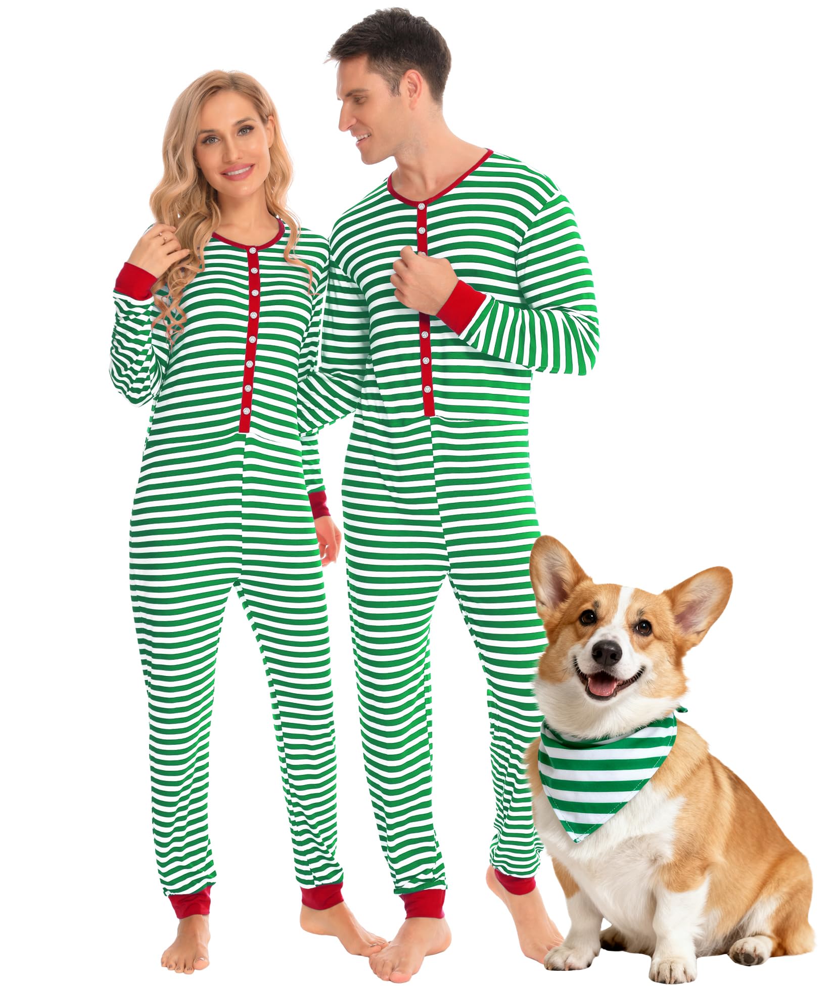 Matching Family Pajamas Sets Christmas PJ's Holiday Nightwear Household Sleepwear Sets with Long Pants-image-1