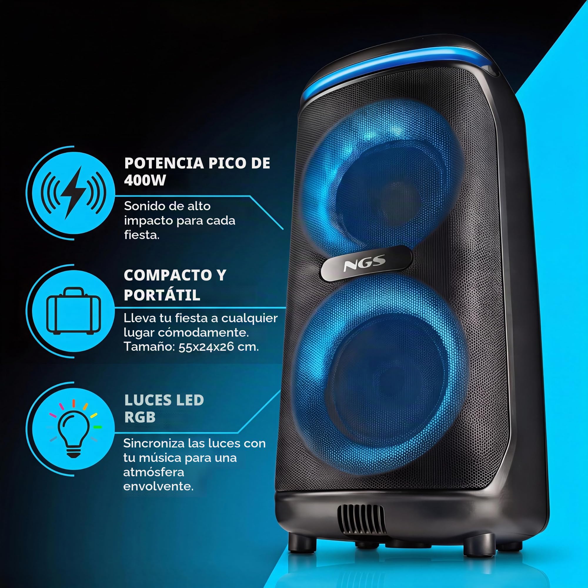 NGS Wild Glam – Altavoz Compatible con Tecnología Bluetooth