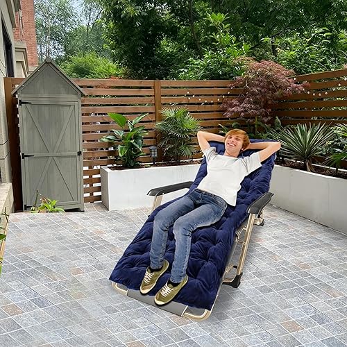 Miniatura 9 de RedSwing Protector de colchón XL para cuna, para campamento, 1.53.2 pulgadas de grosor, de algodón, suave y cómodo, azulgris