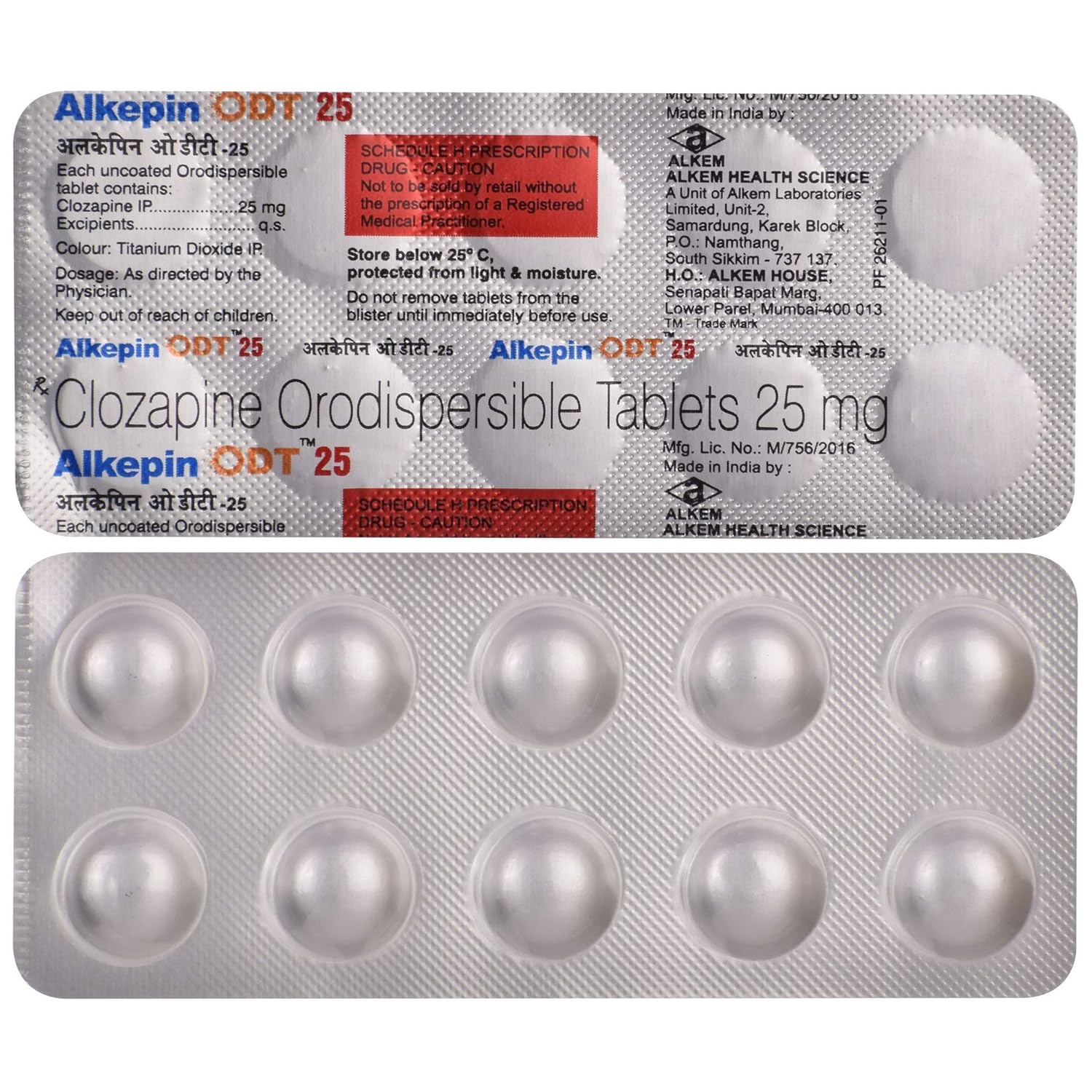 Alkepin ODT 25 Strip of 10 Tablets Amazon.in Health & Personal Care
