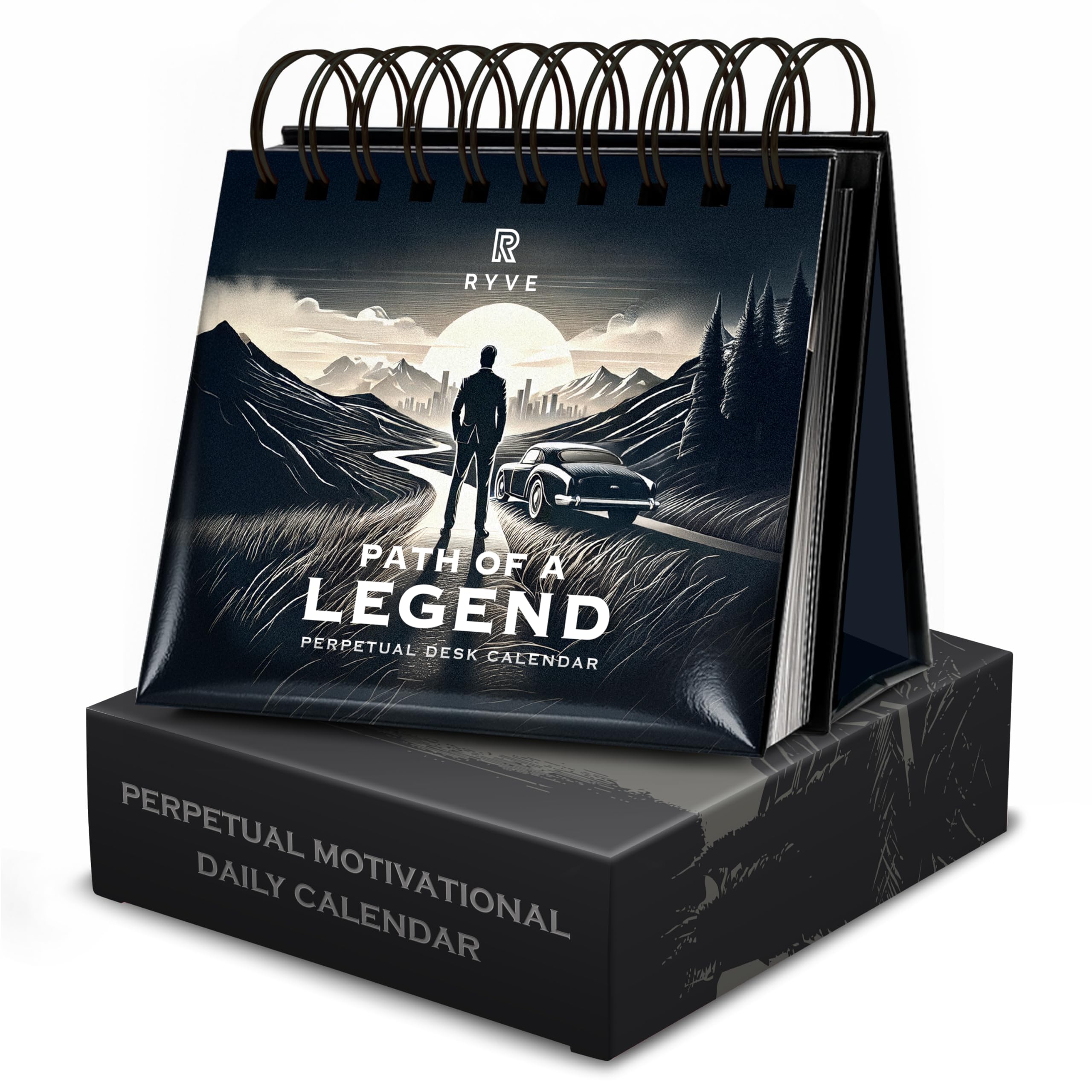 RYVE Calendario de escritorio para hombre - Camino de la leyenda