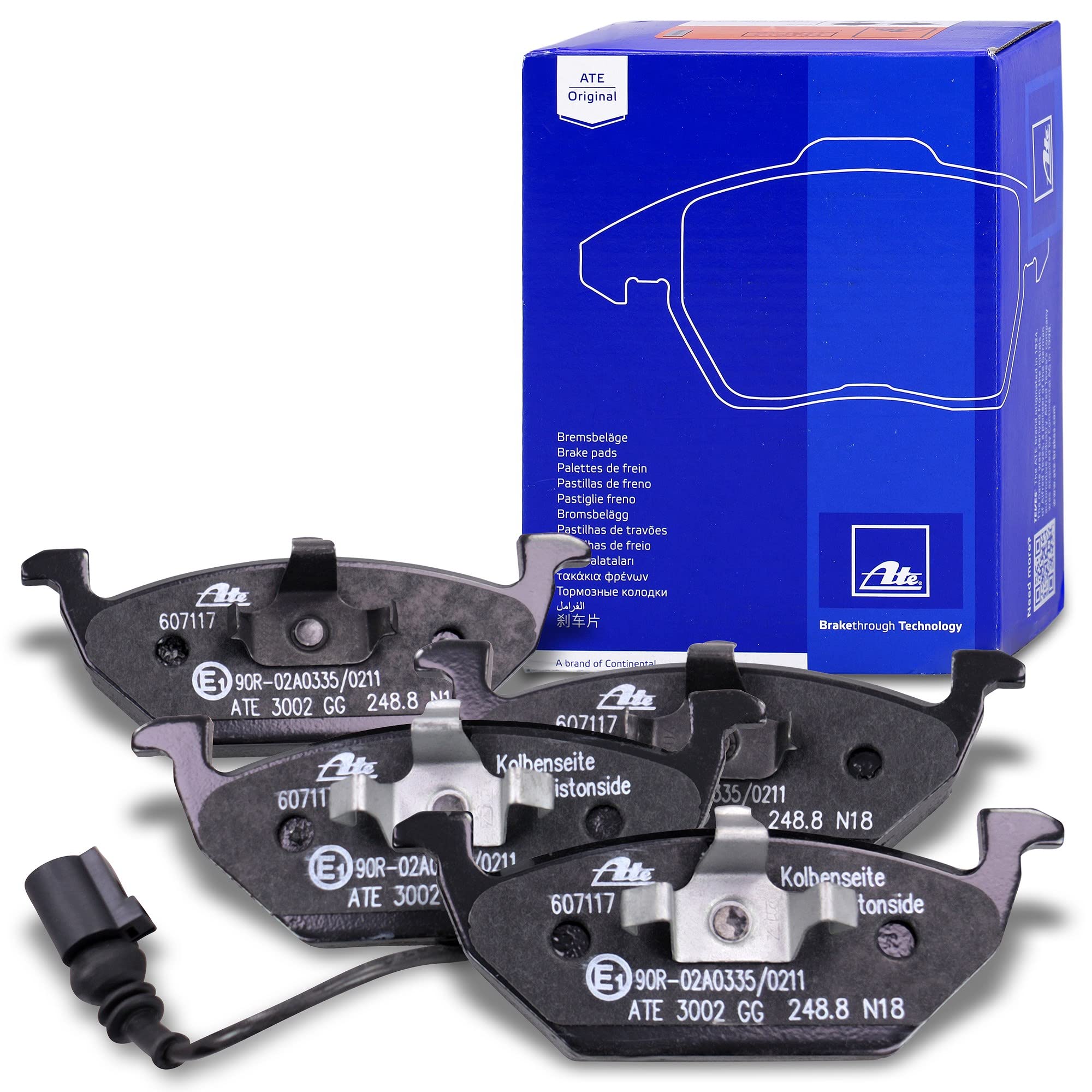 ATE Set di freni +dischi freno anteriori ¯ 256mm ventilati +posteriori ¯ 230mm pieni e pastiglie freno anteriori +posteriori Compatibile con AUDI A2, A3, SKODA FABIA, OCTAVIA, VW GOLF, POLO
