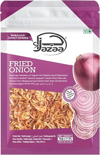 Crispy Fried Onions   Ready to Use | Made with Pure Vegetable Oil | Golden Crispy Onions Topping for Biryani, Curries, Salads & Garnish Fried Onion 1Kg