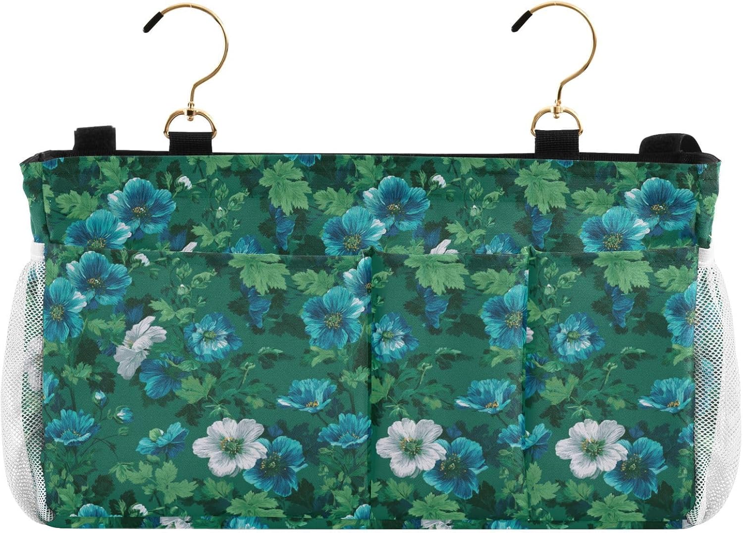 Caddy For Bedside Flower Blue and Emerald Bedside Caddy Storage Bag for Headboards/Bunk Bed bolsas para guardar ropa para viajar