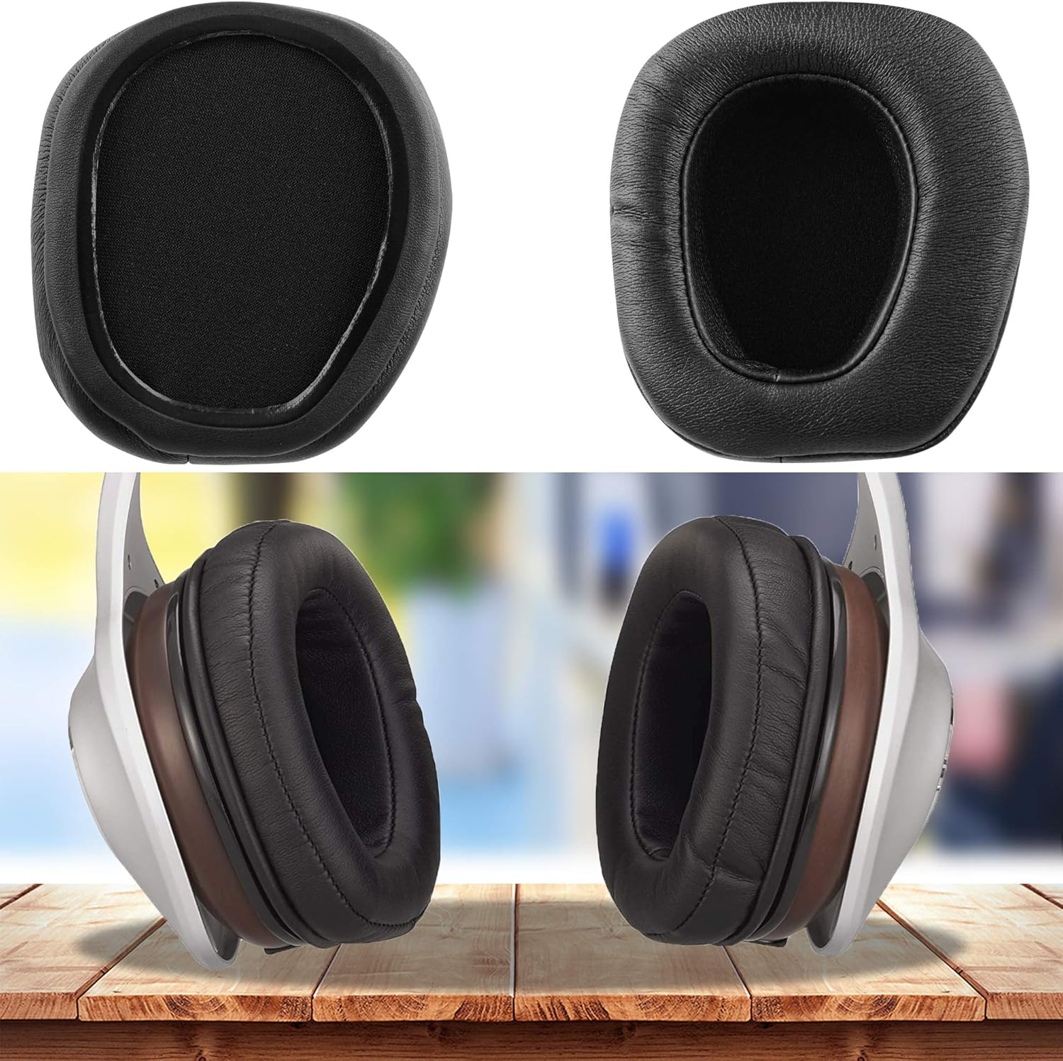 Geekria Replacement Ear Pads for Headphones DENON AH-D600, AH-D7100 Headphones Ear Cushions, Repair Parts (Black)