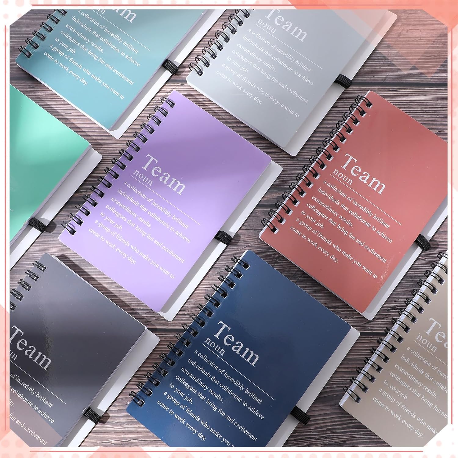 Fullhawl 24 Pcs Team Appreciation Gift Bulk for Employee A6 Spiral Notebook Motivational Journal Notepad Thank You Gift for Nurse Teacher Coworker Employee, 100 Page/50 Sheet(Delicate Color)