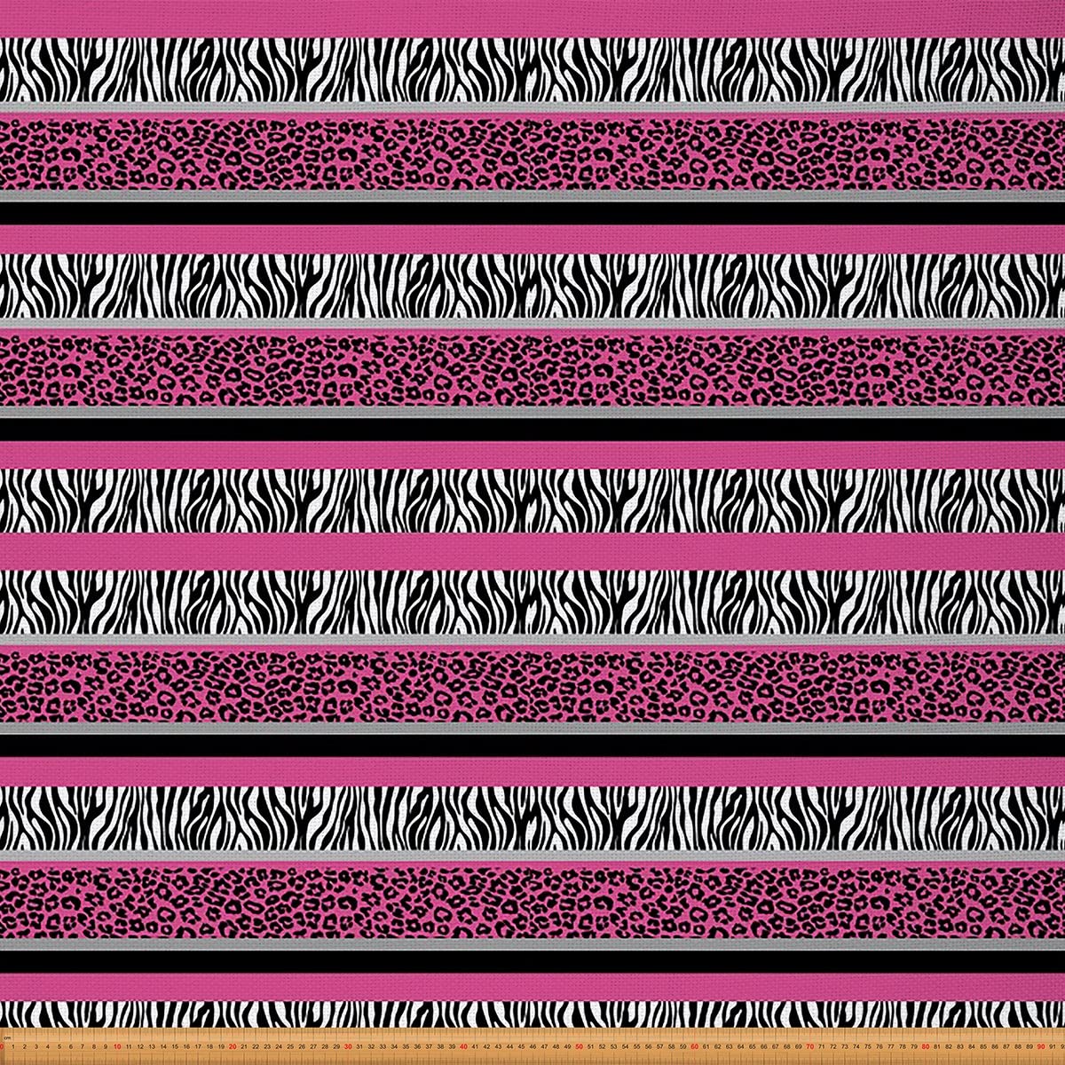 Leopard Print Outdoor Fabric by The Yard Safari Cheetah Striped Print Upholstery Fabric for Chairs Zebra Pattern Wild Animal Decorative Fabric for Home DIY Projects 1 Yard,(L92*W150cm) Pink Black