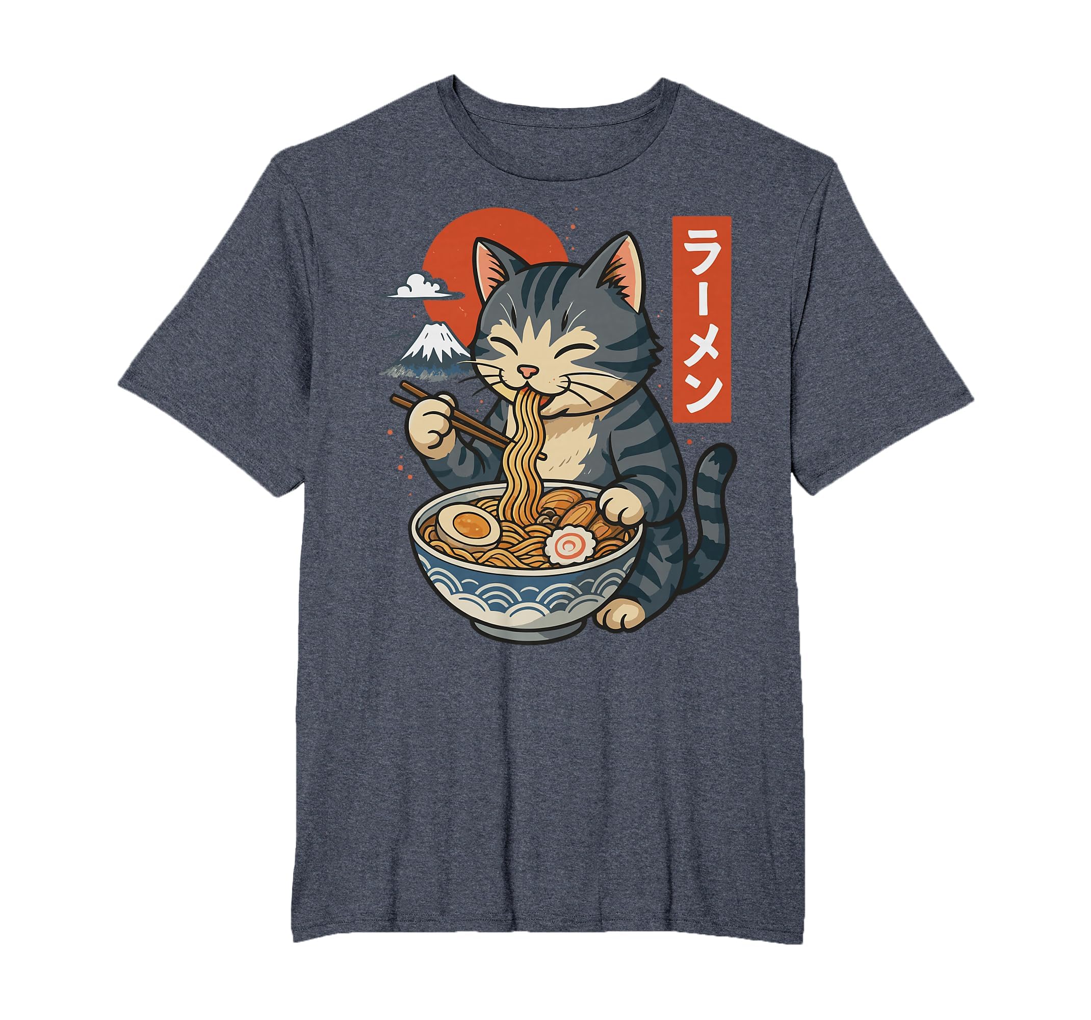 Anime Cat Eating Ramen Retro Kawaii Ramen Cat T-Shirt