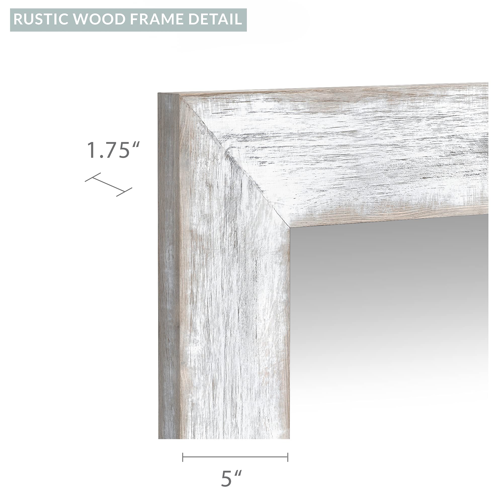 Barnyard Designs 24x40 Windowpane Wood Farmhouse Wall Mirror, Wooden