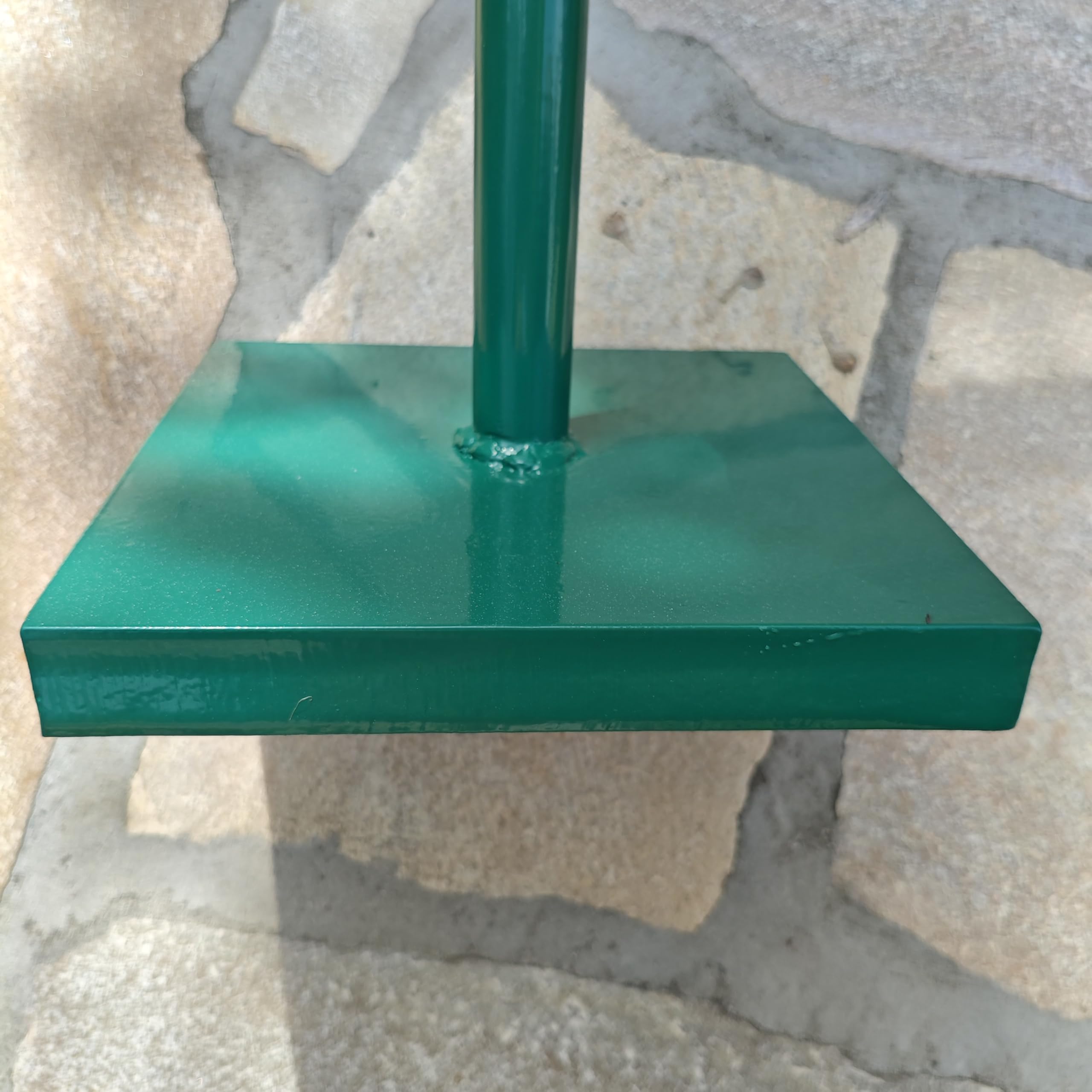 Handstampfer 20 x 20 cm – Bodenverdichter & Erdstampfer aus massivem Stahl, 9,3 kg – grüner Kiesstampfer mit ergonomischem T-Griff (86 cm) für Garten, Pflaster & Baustelle