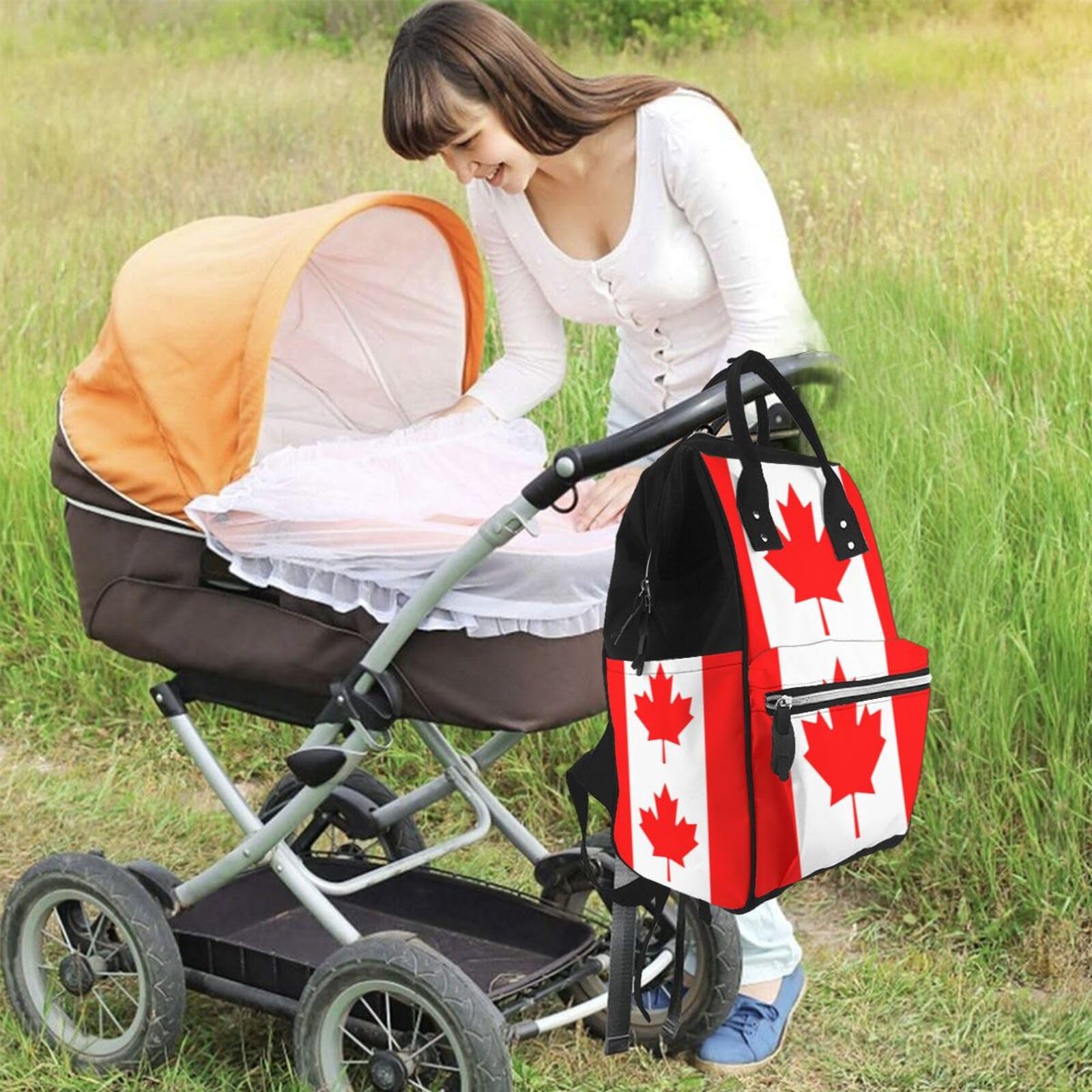 Zaino multifunzionale per pannolini con bandiera cubana – Borsa per pannolini di grande capacità con mamme e papà, viaggi e uso quotidiano