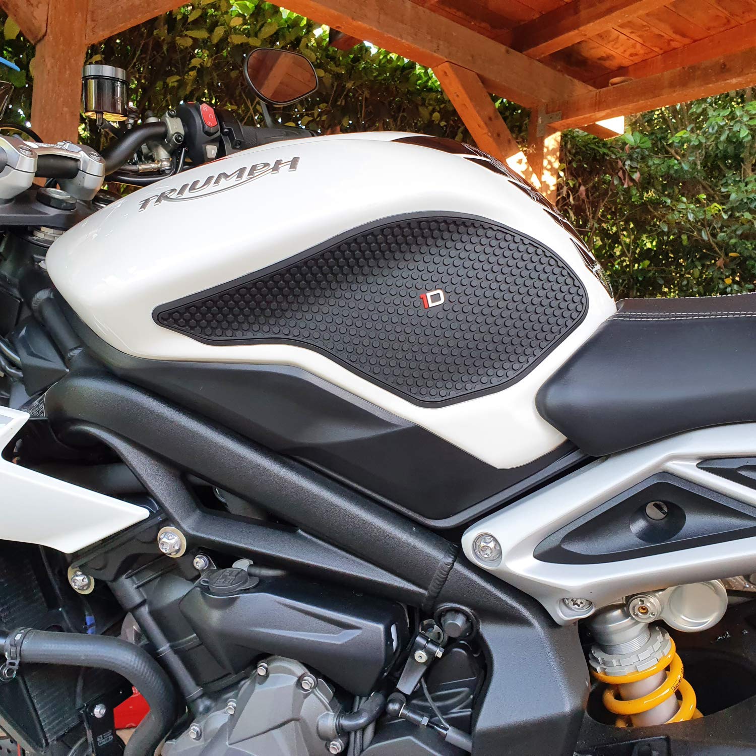 Autocollant de protection latérale de réservoir pour Triumph Daytona 675 Street Triple HDR235 (NOIR)