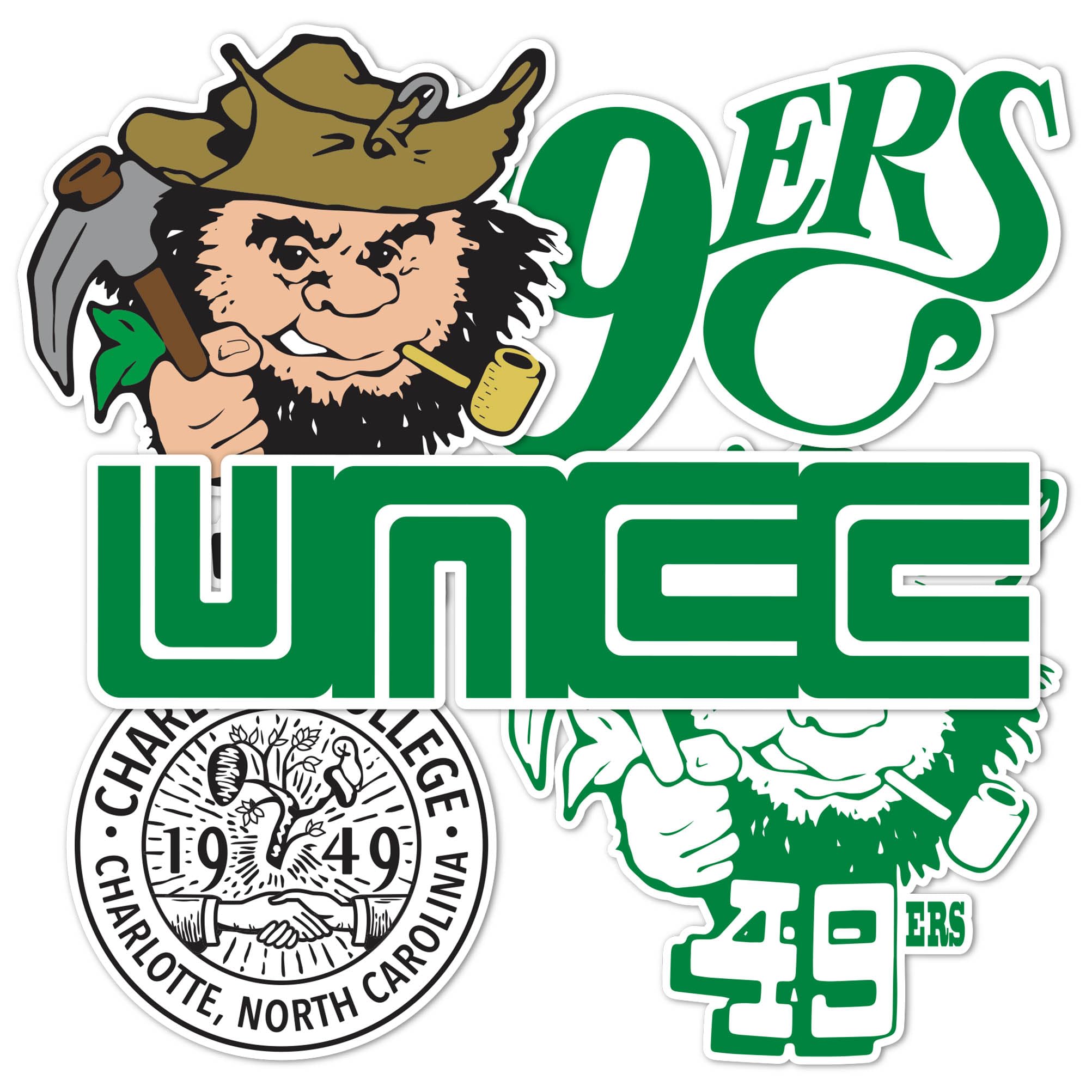 Stickers UNCC Forty Niners pour personnaliser votre gourde de sport et voiture