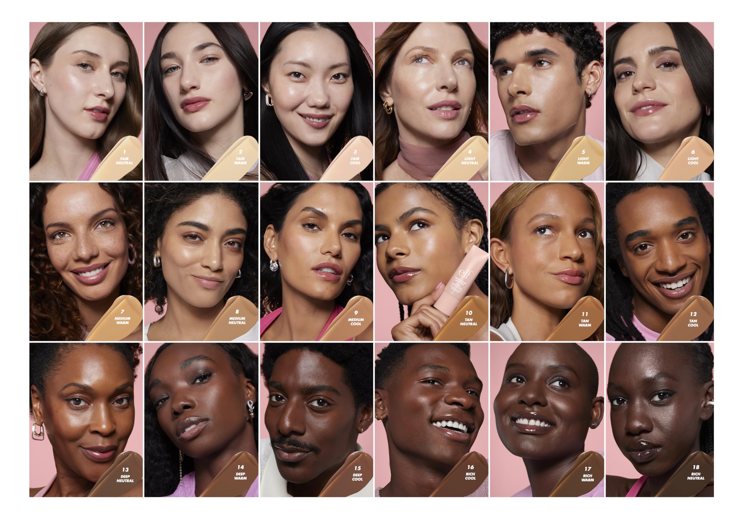e.l.f. Halo Glow Skin Tint SPF 50, idratante colorato con copertura leggera e modulabile, crea un glow naturale, prodotto vegano e non testato sugli animali, 4 Light Neutral