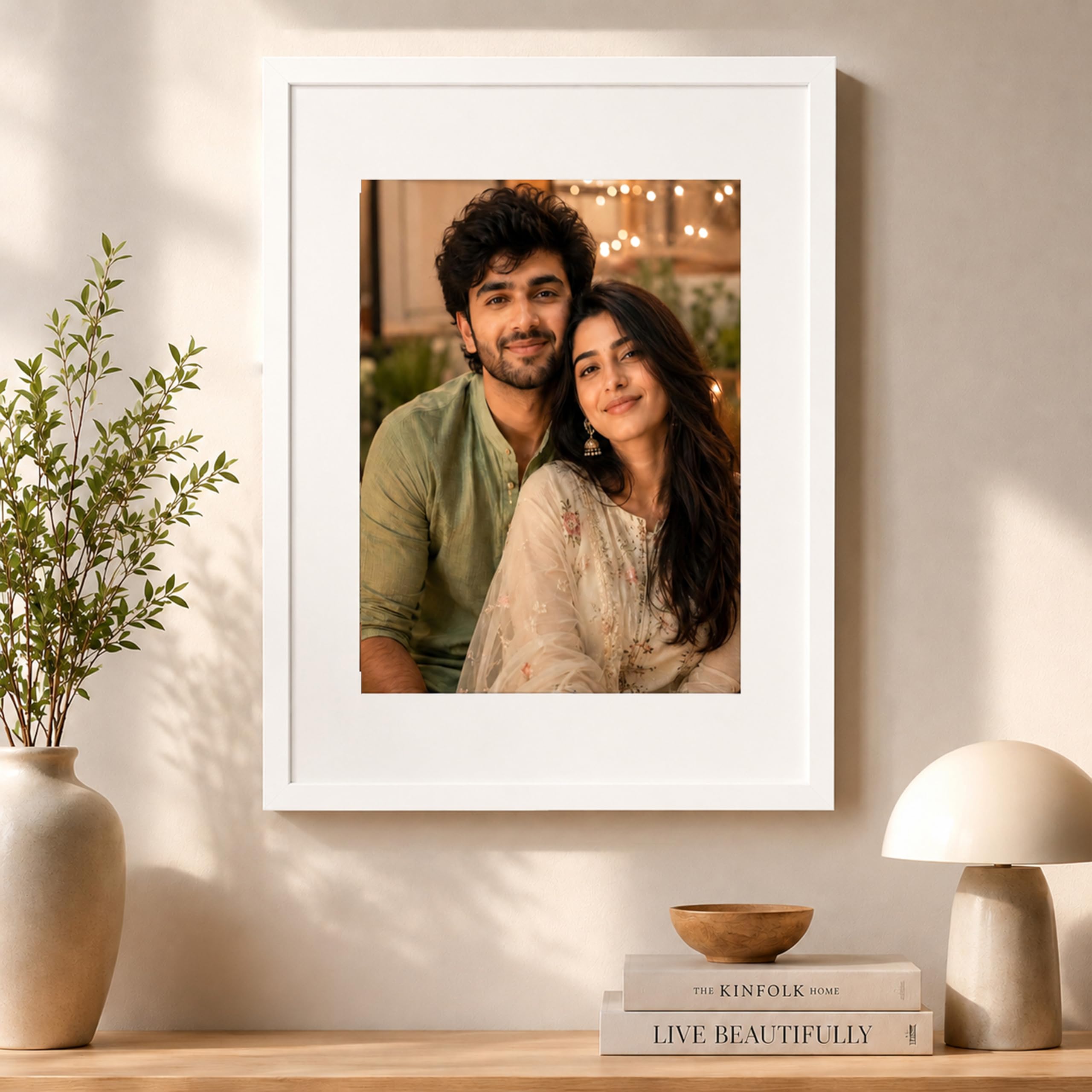 Art Street Synthetic Document Large Size Wall Photo Frame, Big Frames For Wall Artwork, Certificates, Picture & Photographs Home Decor(12x16 Inch, Matted To: 8x10 Inch, White)