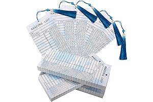 50PCS 2024 Reading List Bookmarks Tracker Library Book Club Card with 5PCS...