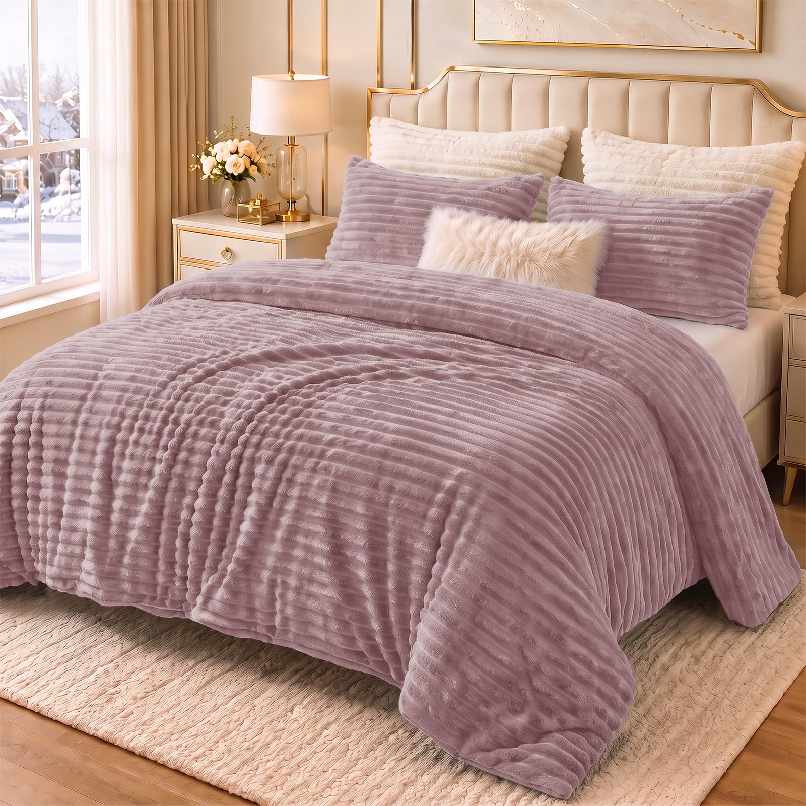 CozyLux Fleece Queen Comforter - Warm Winter Bedding -11 CozyLux Fleece Queen Comforter - Warm Winter Bedding -11