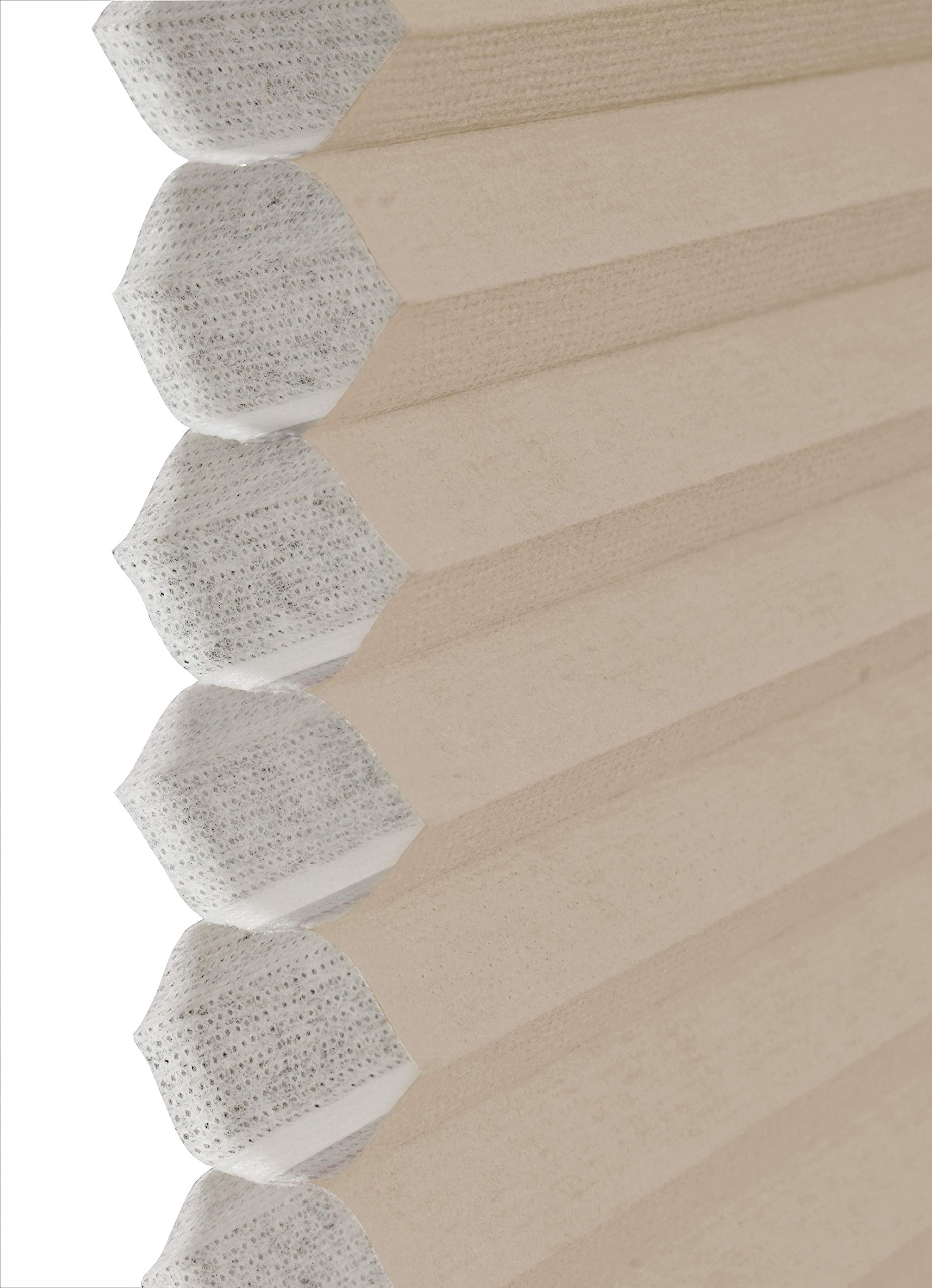 Wabenplissee nach Maß zum Festschrauben in der Fensterfalz Sichtschutz Blickdicht für Fenster und Tür Beige B: 141-150 cm, H: 201-250 cm