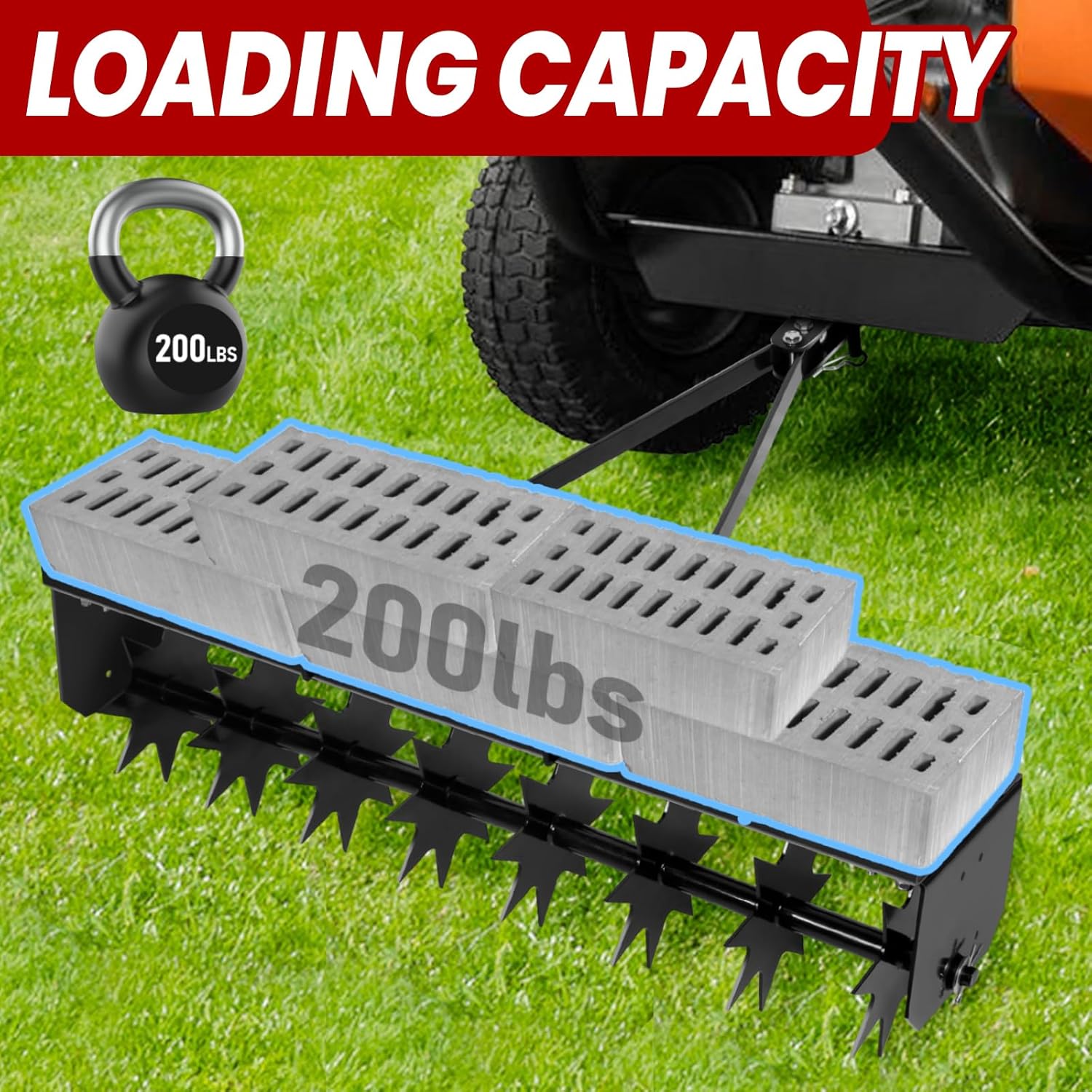 Loading capacity of the aerator's weight tray