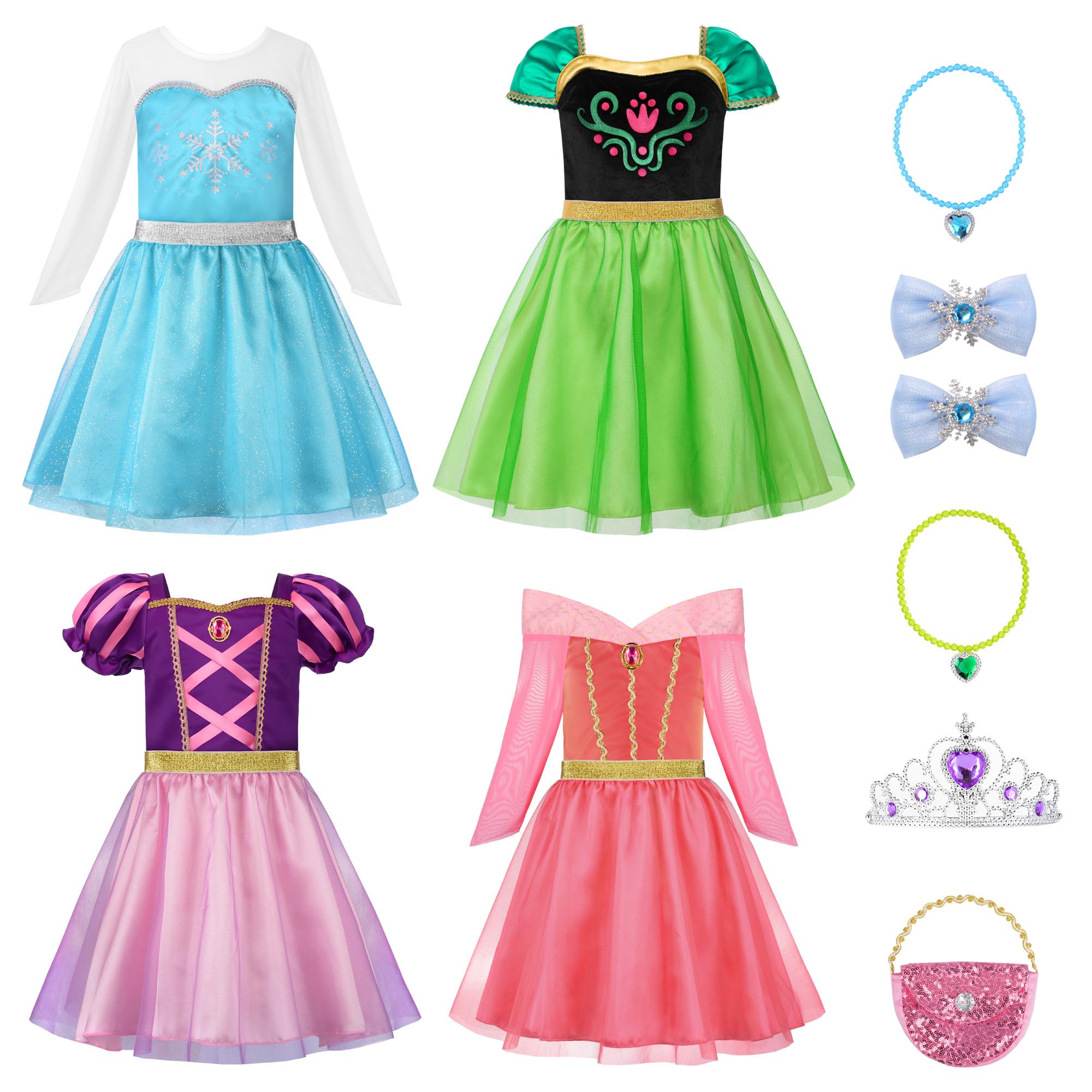 ReliBeauty Princess Dress up for Girls 3-8,4567