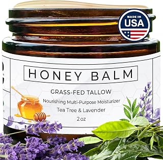 Really Good Blends - Tallow and Honey Balm, Organic Body Butter, Grass-Fed Beef Tallow for Skin, Soothing All-Natural Moisturizer for Body and Face | Made in USA - 2 oz (Tea Tree & Lavender)