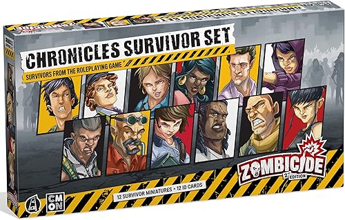 CMON Zombicide 2ª edición Chronicles Survivor Set - Amplía tu lista de supervivientes con 12 miniaturas únicas y altamente detalladas. Juego de