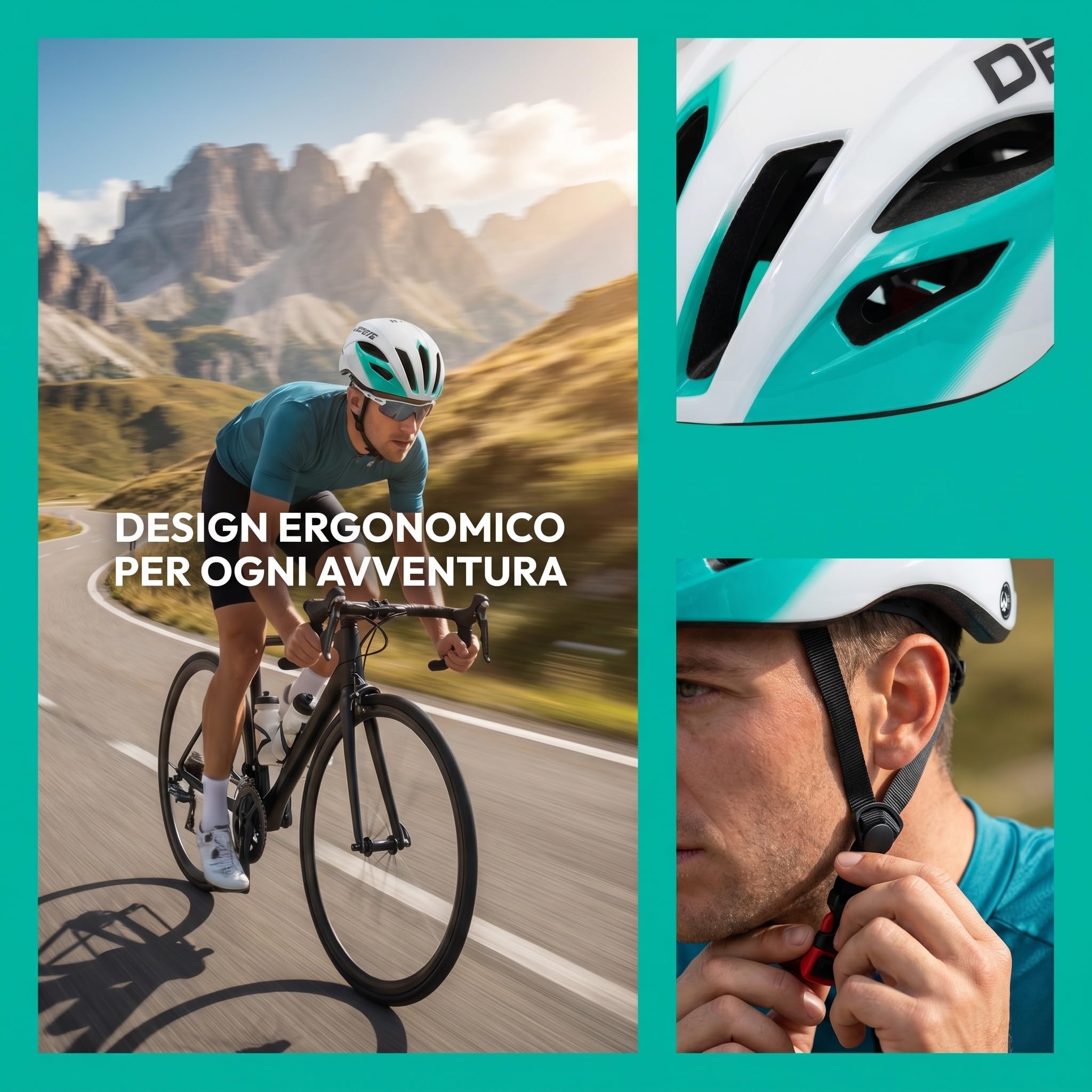 F Fityle Casco da Bici da Uomo, Visiera Staccabile Traspirante, Accessori per Ciclismo su Strada, attività all'aperto, Montagna