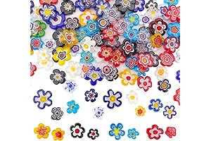 Millefiori Floral Glass Mosaic Tiles for DIY Arts and Crafts