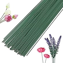 Set of 60 Green Flower Wires, Artificial Flower Stems, 30 cm Iron Wire Stems for Flowers Diameter 2 mm, Floral Wire Stem Wires Metal Flower for Artificial Flowers, Wreaths, Bouquets