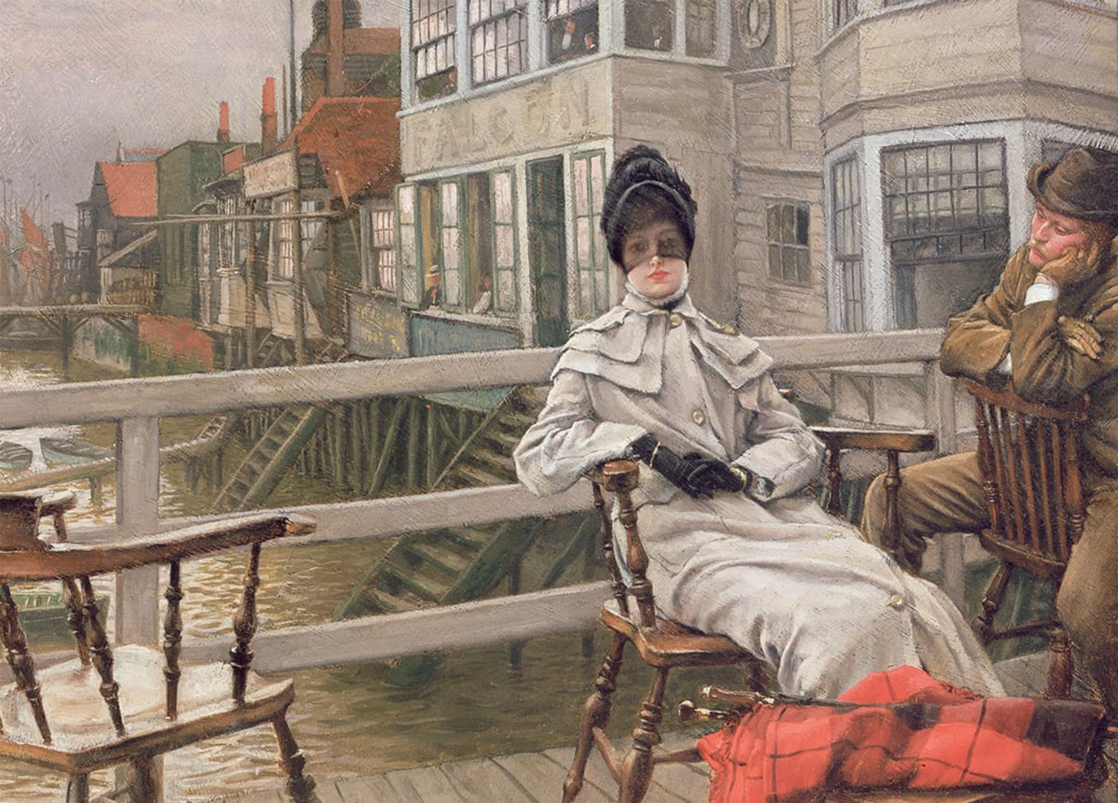 ARTXLXXBN Famous Painting Canvas Artwork Graffiti Print Waiting for the Ferry by Jacques Portrait Canvas Image for Home Decor 60x90cm