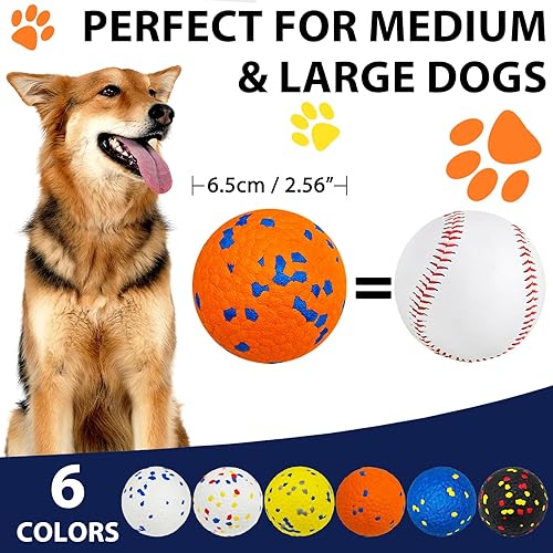 Miniatura 2 de Beieverluck Paquete de 12 pelotas de tenis para perros para masticadores agresivos, pelotas de juguete indestructibles para perros grandes, medianos