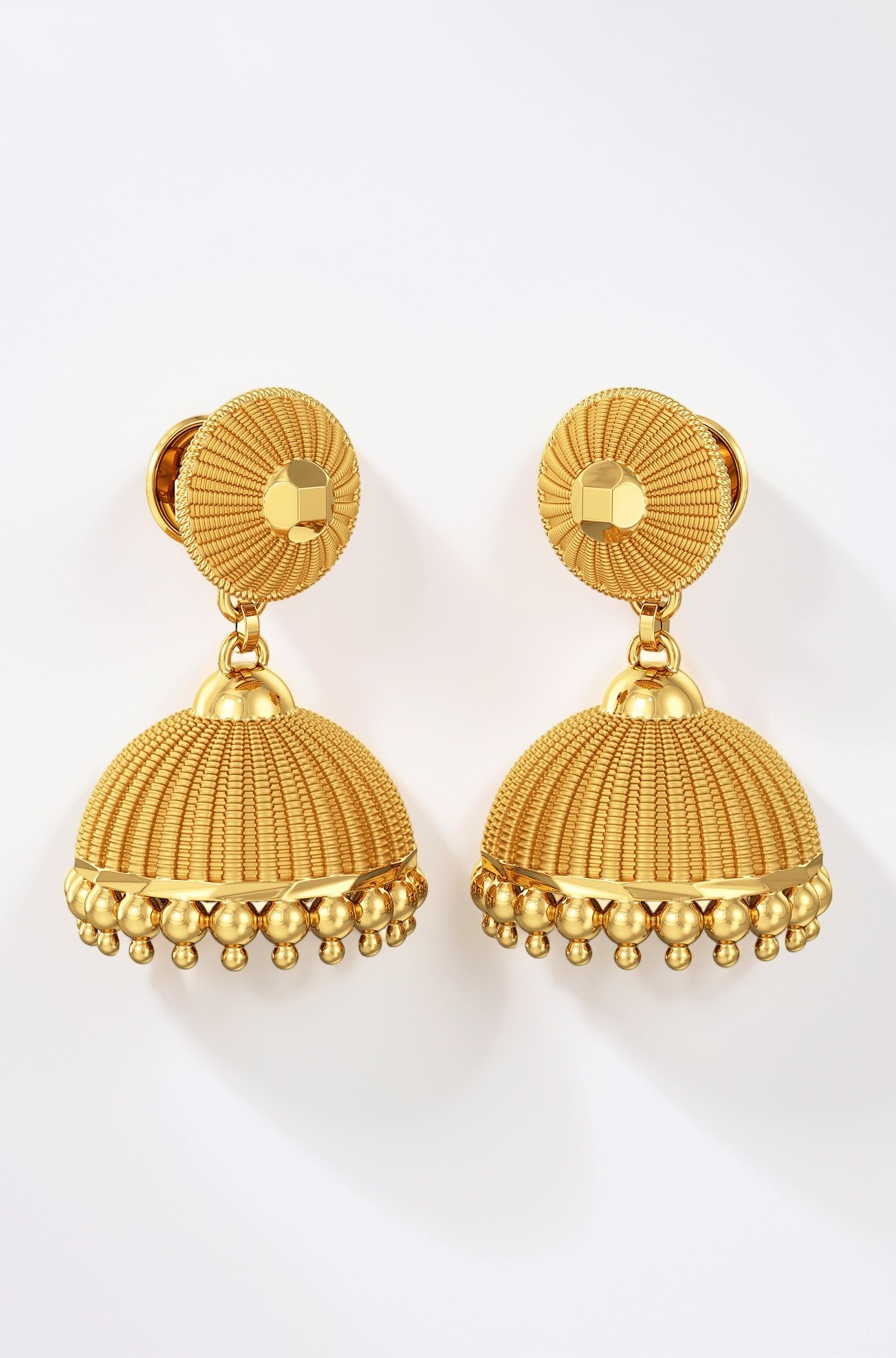 22k Yellow Gold Jhumki Earrings for Women