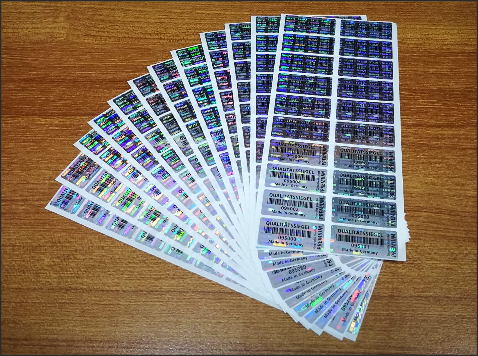 600 Hologramm-Etiketten – Individuell Mit Ihrem Logo & Text, 32x15 Mm, Garantie-Siegel, Aufkleber