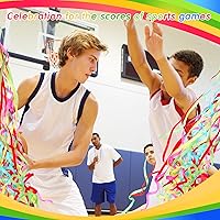 Vista 4 de Sratte 100 serpentinas de mano con cinta colorida sin ensuciar galletas de confeti para Halloween, boda, fiesta, graduación, cumpleaños, celebración