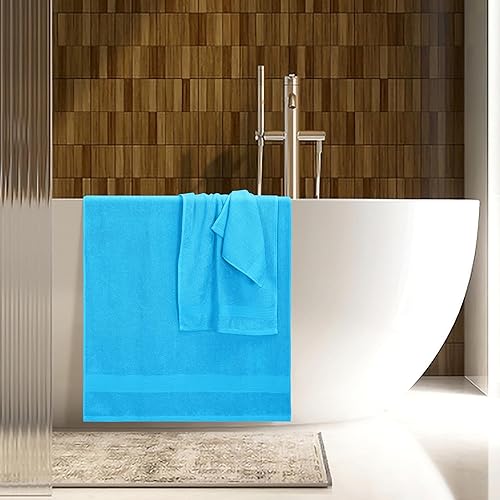 Miniatura 5 de Belizzi Home - Juego de 8 toallas, 100 % algodón hilado en anillo, 2 toallas de baño de 27 x 54 pulgadas, 2 toallas de mano de 16 x 28 pulgadas y 4