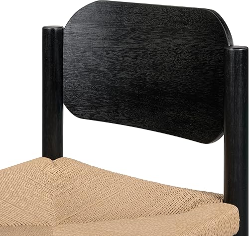 Miniatura 5 de Juego de 2 sillas de comedor de madera con asiento de cuerda de papel, sillas de cocina sin brazos, sillas de escritorio para comedor, sala de