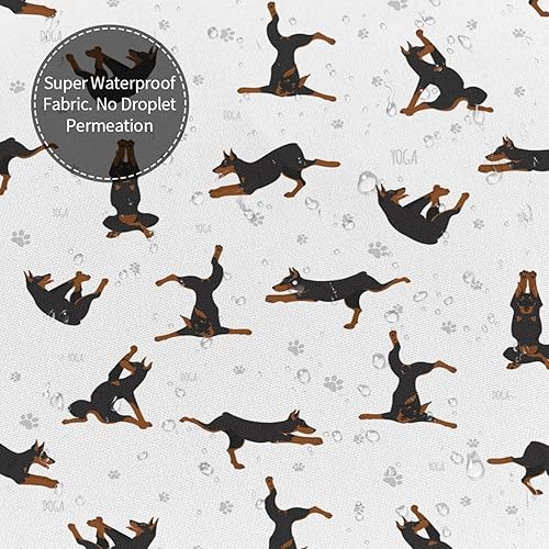 Miniatura 6 de Dog Doberman - Cortina de ducha de plástico de 60 x 72 pulgadas, cortinas de ducha extra largas para baño, juego de cortinas de baño con ganchos,