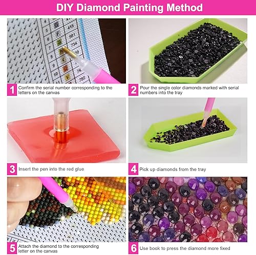 Miniatura 5 de AIMUFAN Kits de pintura de diamantes grandes 5D para adultos, 27.5 x 15.7 pulgadas, puesta de sol, árbol, paisaje, kits de arte de diamantes grandes