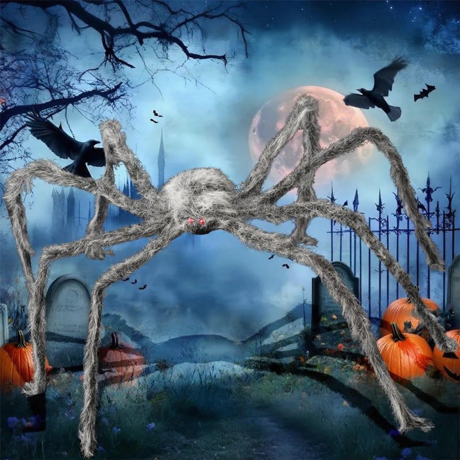Générique Halloweenowy pająk - dekoracja nawiedzonego domu, przerażająca dekoracja pająka na specjalne okazje 1,50 m dla właścicieli organizatorów