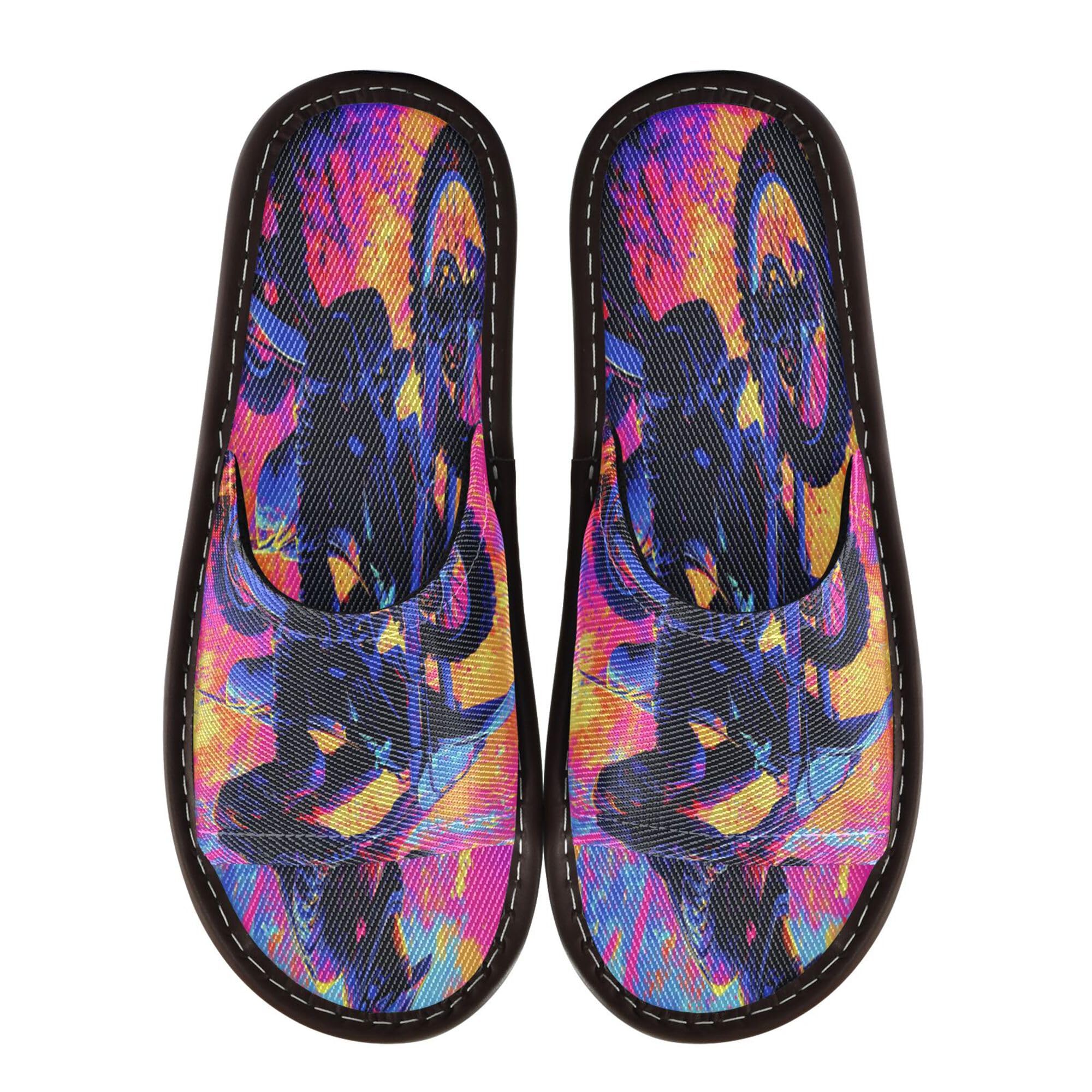 KLL Spa Slippers Indoor and Outdoor Ultralight Cute Rubber Sole Home Shoes for Hotel Travel Party 8-8.5 Motocross Bike and Lightning