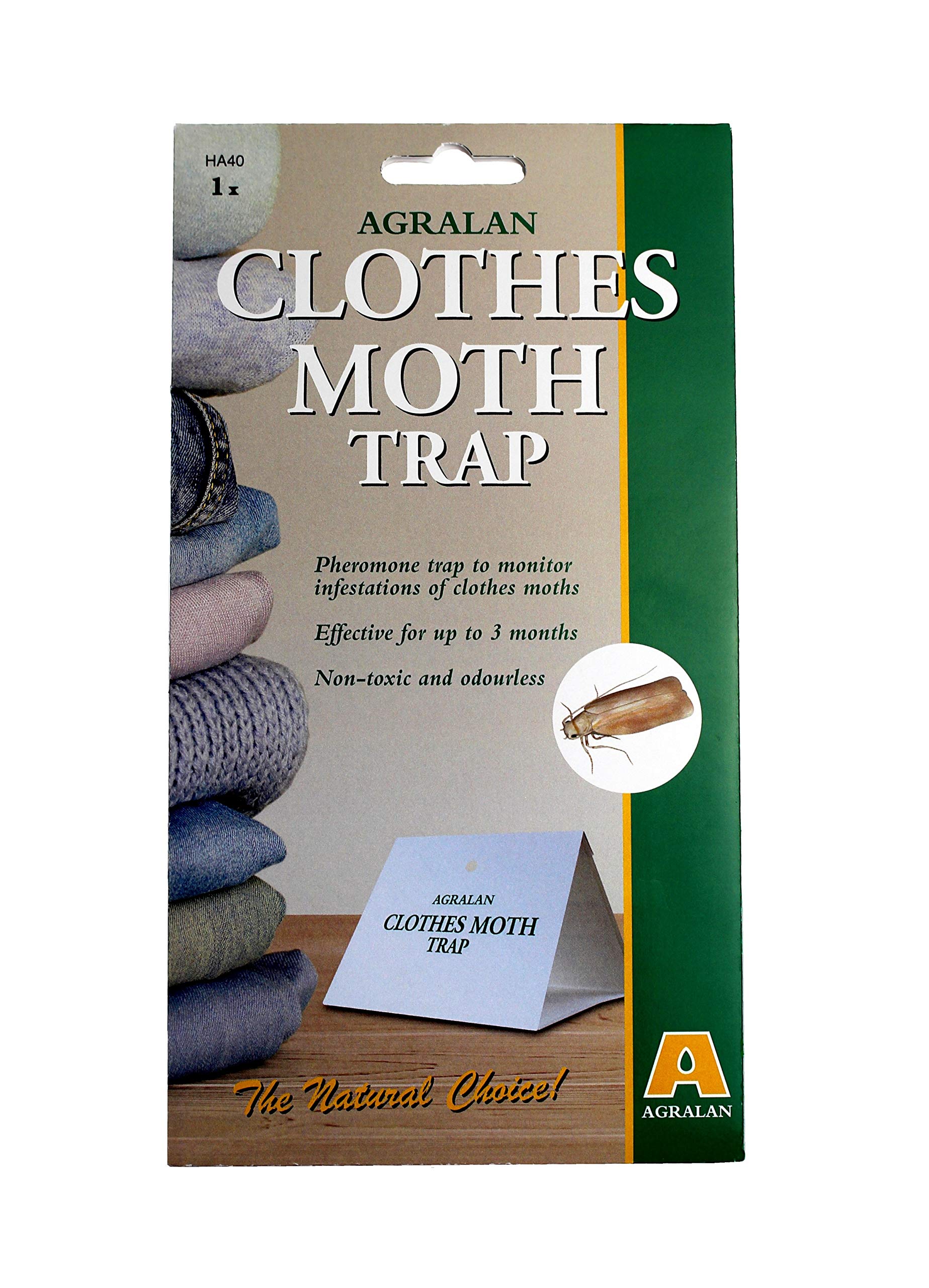 Agralan CLOTHES MOTH TRAP | Odour-Free & Natural | Clothes Moth Pest Control Trap for Clothes & Carpet Moth - Various Pack Sizes (Pack of 4)
