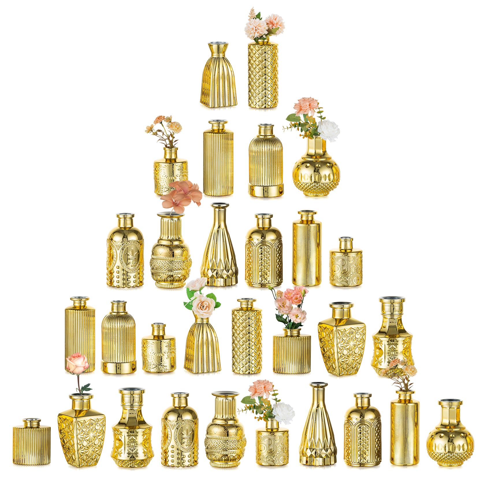 Lot De 6 Mini Vases En Verre Nuptio - Vases à Fleurs Décoratifs Pour Centres De Table