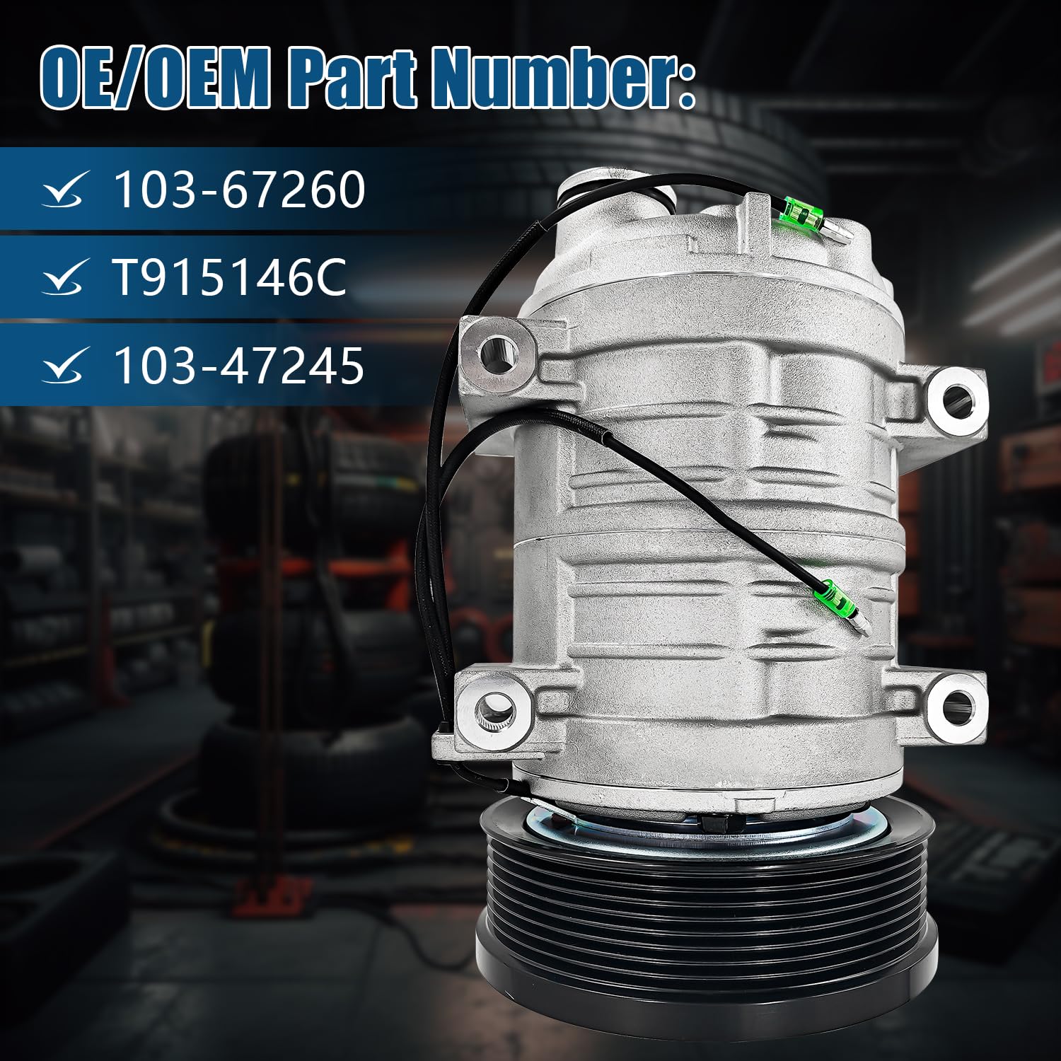 Uritue Compressor AC 103-67260 compatível com Valeo TM21 Seltec 8