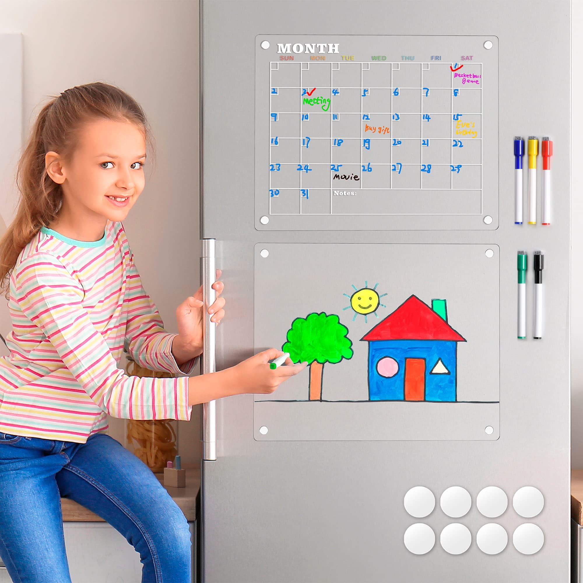 Calenbuddy Acrylic Monthly Calendar for Fridge