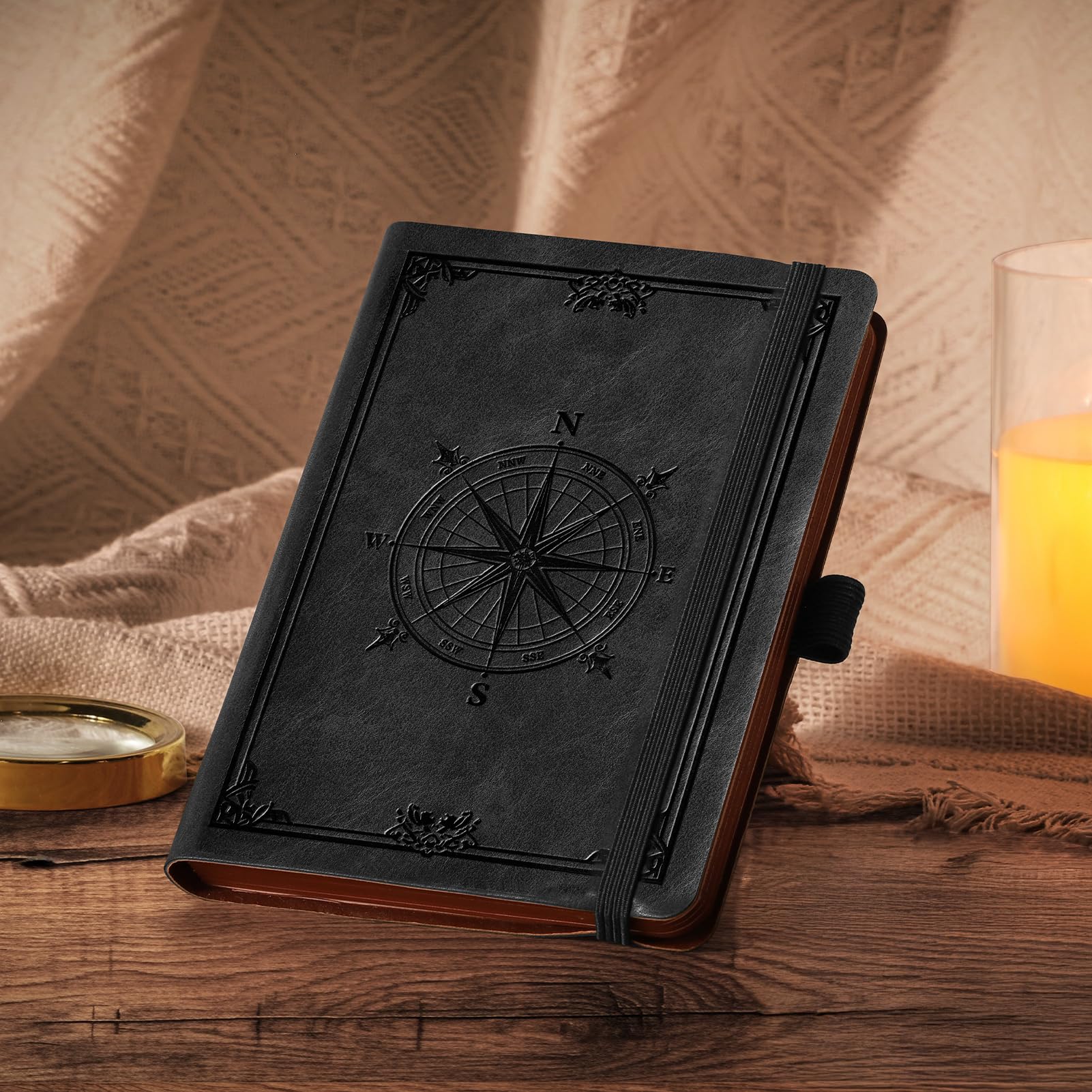 AHGXG B6 Notebook Journal Lined, softcover Note Book Leather Journals for Women, 256 Pages for Writing, 100gsm Lined Paper, for Men Work Office School,Black