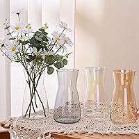 Vista 8 de Floreros de cristal iridiscente de 8 pulgadas para centro de mesa, decoración de escritorio interior del hogar, jarrón moderno estilo bohemio