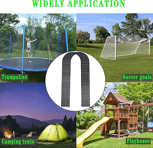 Miniatura 7 de Paquete de 12 estacas de viento para trampolines, 12 pulgadas, extra resistentes, recubiertas en forma de U, anclajes de acero para decoración de