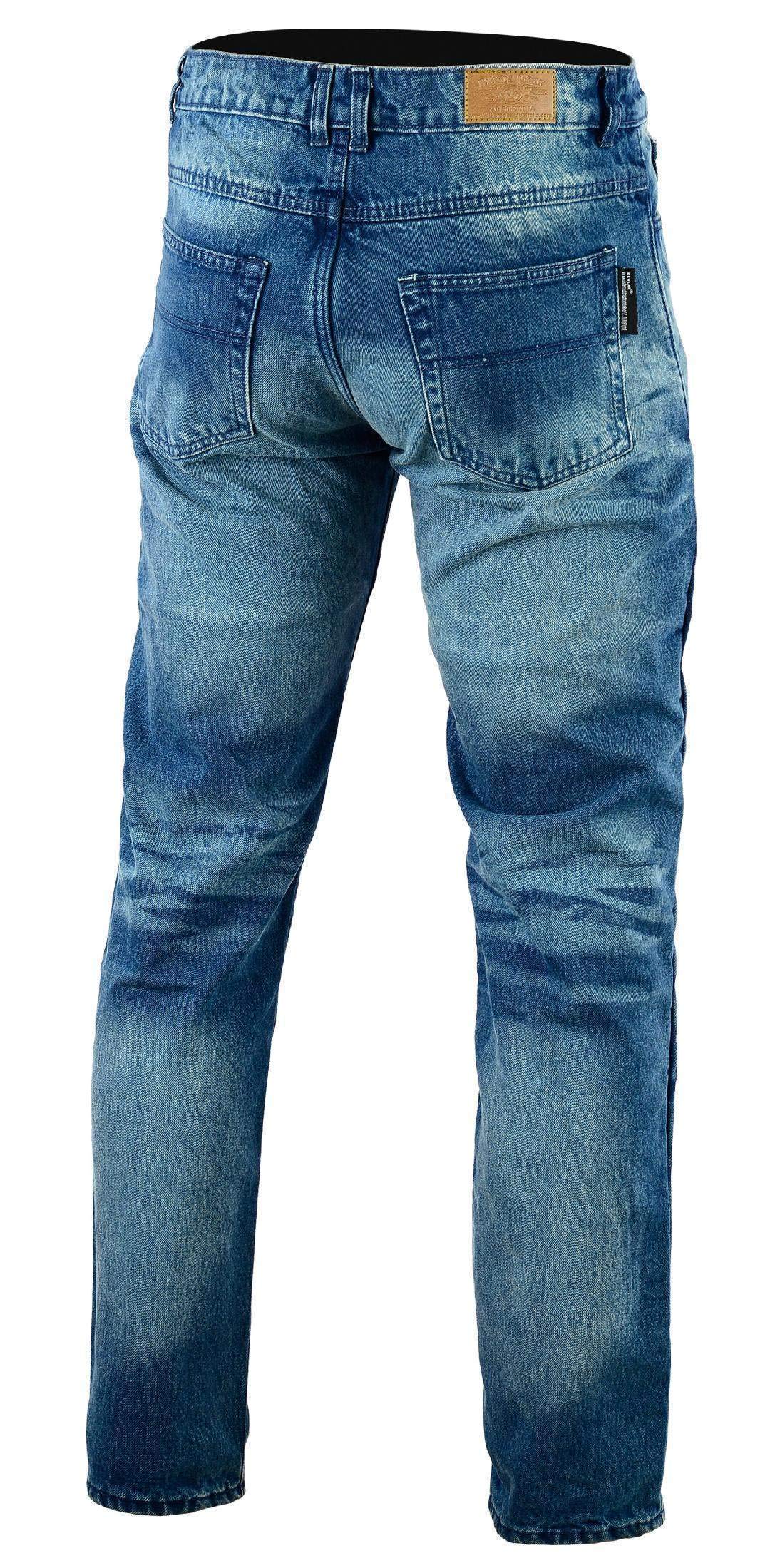 Bikers Gear Australia New Modern Comfort Stretch Denim Lined Protective Motorcycle Jeans with CE 1621-1 Protection, Blue Wash 34 Blue