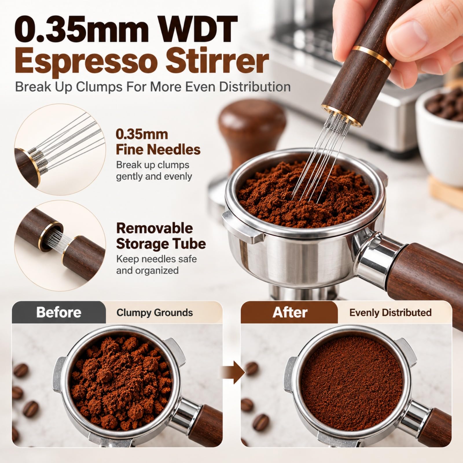 51 mm Espresso Tamper Set, Federbelastet mit Tamping Station (51MM)
