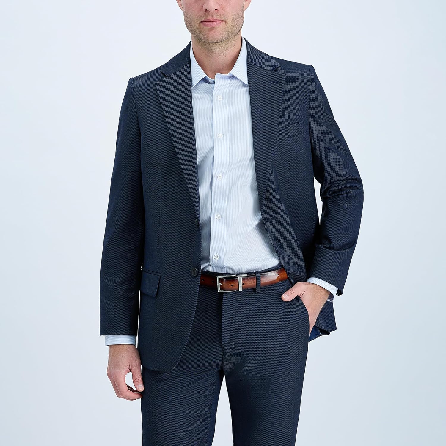 Haggar mens 2-in-1 Reversible Leather Belt for Dress Pants, Suits, Khakis - Classic, Business Casual, Formal, Work - Image 4